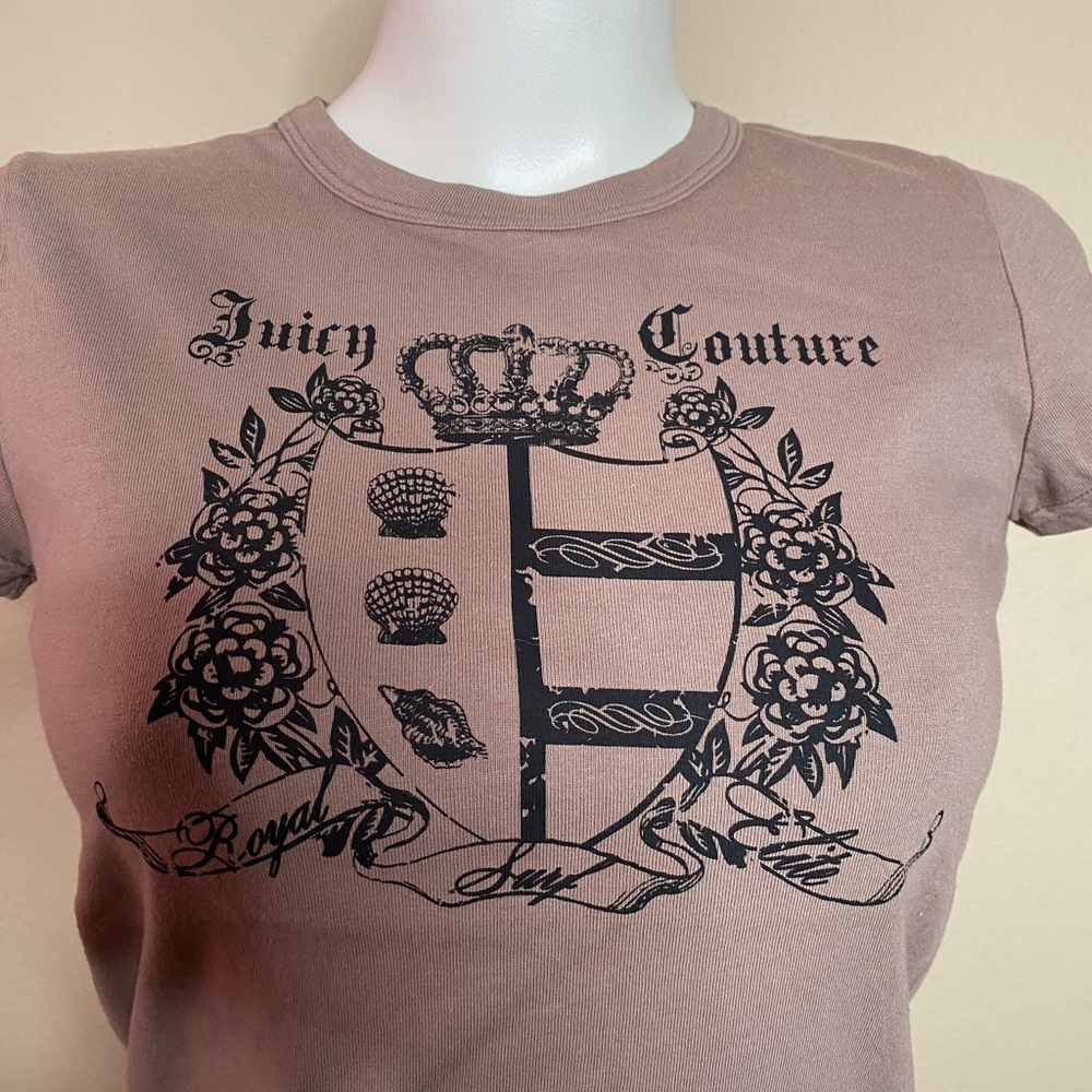 Juicy Couture Dusty Rose Short Sleeve Logo Crest Tee